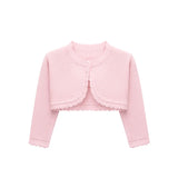 Girls' Long Sleeve Knit Button Closure Bolero Shrug