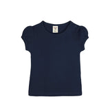 Baby Cotton Puff Sleeve Basic Crewneck T-Shirt