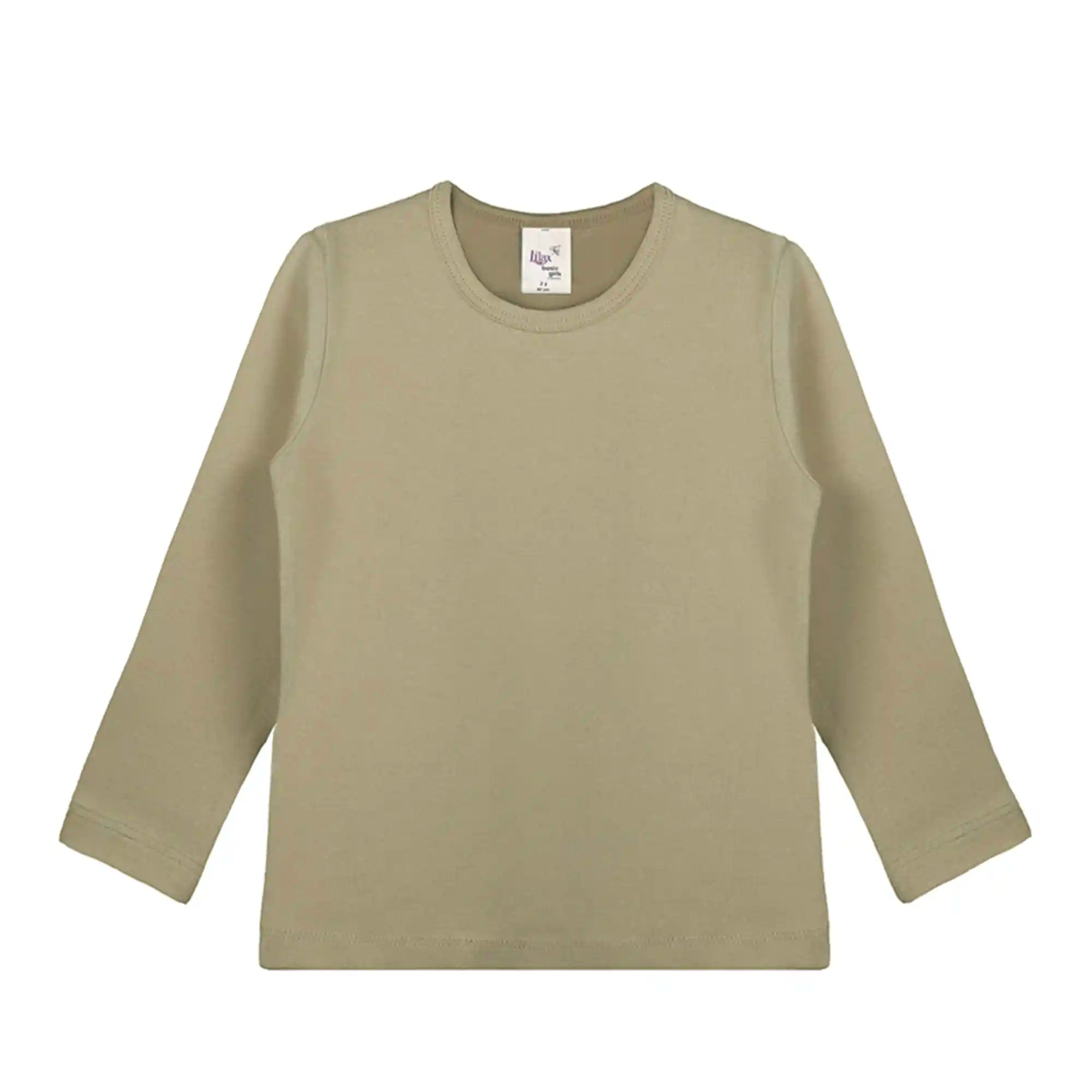 Lilax Girls' Basic Long Sleeve Round Neck Cotton T-Shirt