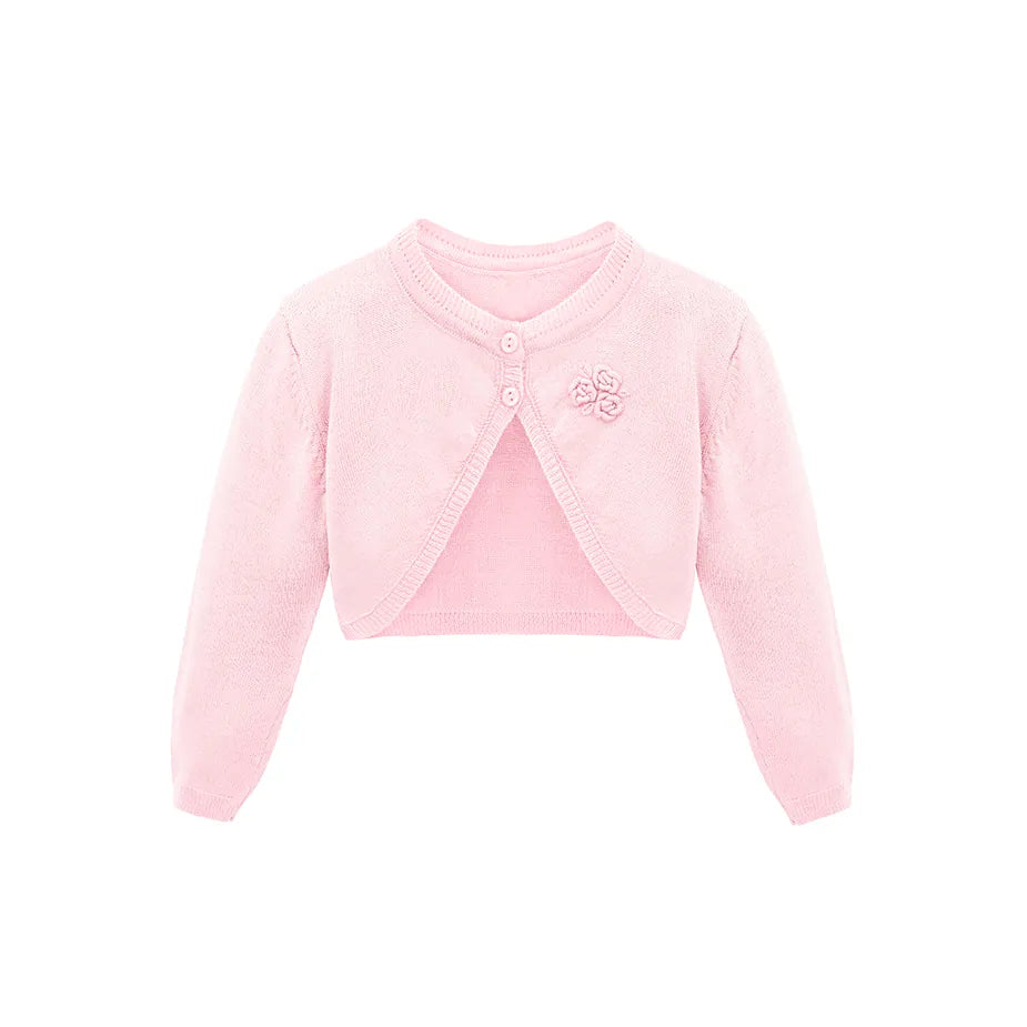 Baby Flower Detailed Buttoned Bolero Cardigan