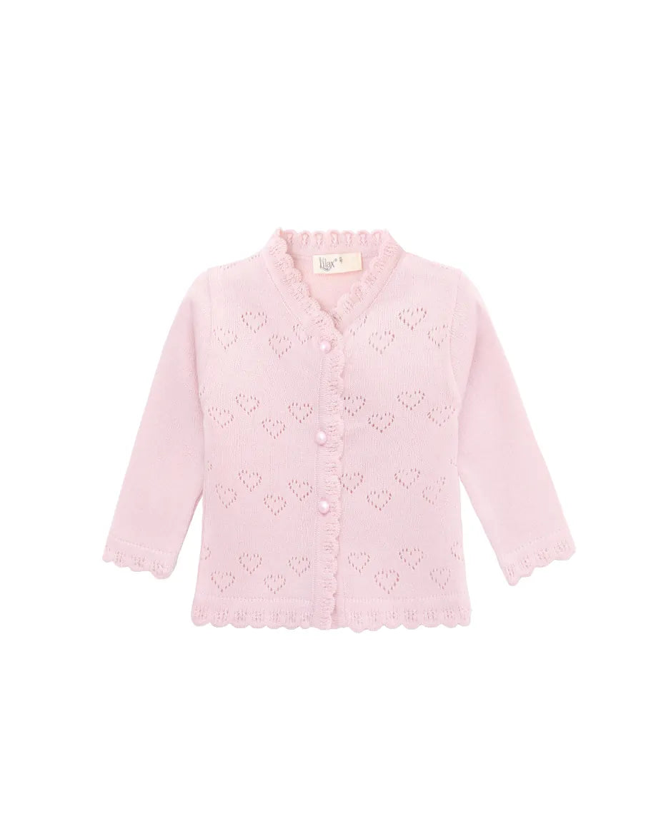 Baby Heart Detailed Knit Cardigan