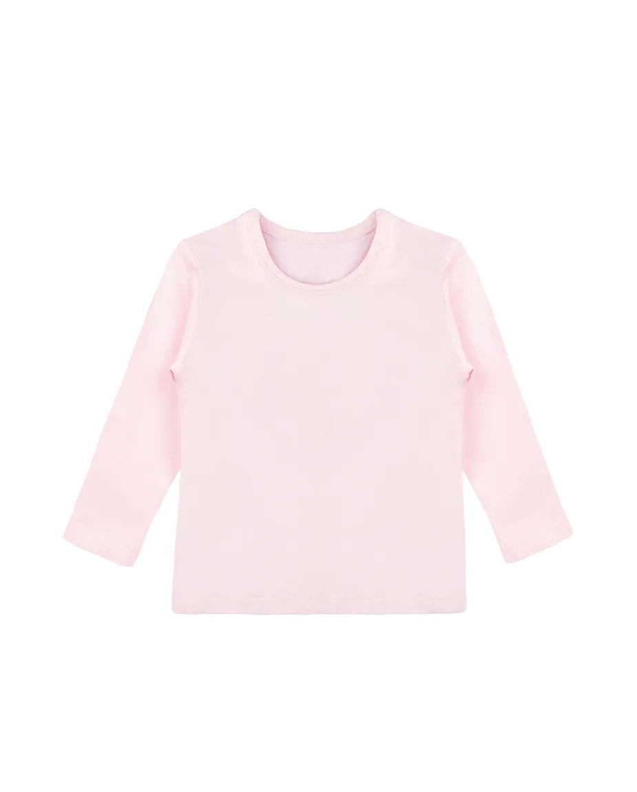 Little Girls Cotton Long Sleeve Basic Crewneck T-Shirt