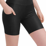 Lilax Girls Athletic Shorts with Pocket High Waisted Biker Shorts for Dance Yoga Gymnastics