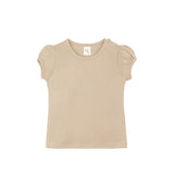 Baby Cotton Puff Sleeve Basic Crewneck T-Shirt
