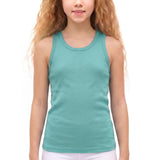 Girls' Soft Solid Cotton Blend Racerback Tank Top