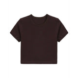 Girls Short Sleeve Crewneck Crop Top Tee