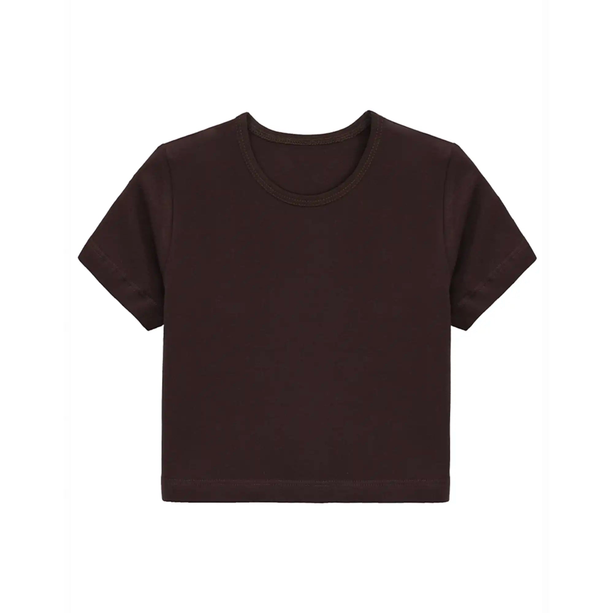 Girls Short Sleeve Crewneck Crop Top Tee