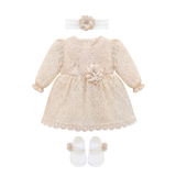 Baby Vintage White Lace Christening Dress Set