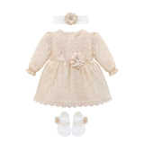 Baby Vintage White Lace Christening Dress Set