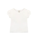 Baby Cotton Puff Sleeve Basic Crewneck T-Shirt
