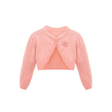 Baby Flower Detailed Buttoned Bolero Cardigan