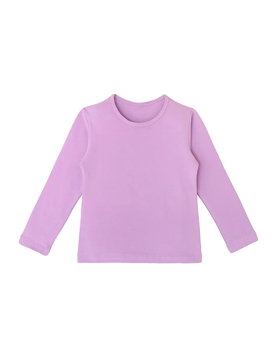 Toddler Cotton Long Sleeve Basic Crewneck T-Shirt
