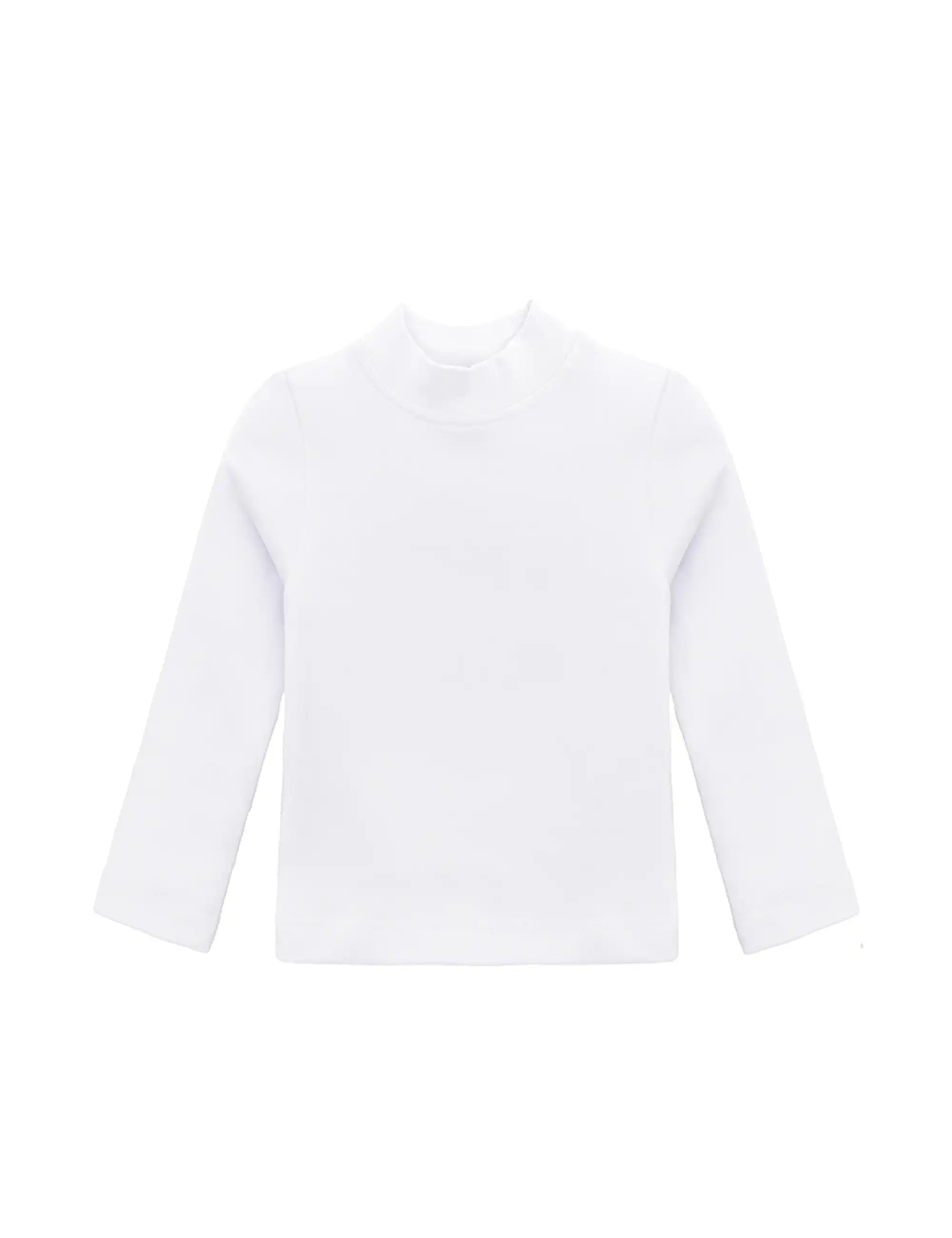 Girls' Basic Mock Turtleneck Long Sleeve Cotton Solid T-Shirt