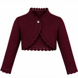 Little Girls' Knit Long Sleeve Button Closure Bolero Cardigan Shrug