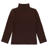 Girls' Basic Long Sleeve Turtleneck Cotton T-Shirt