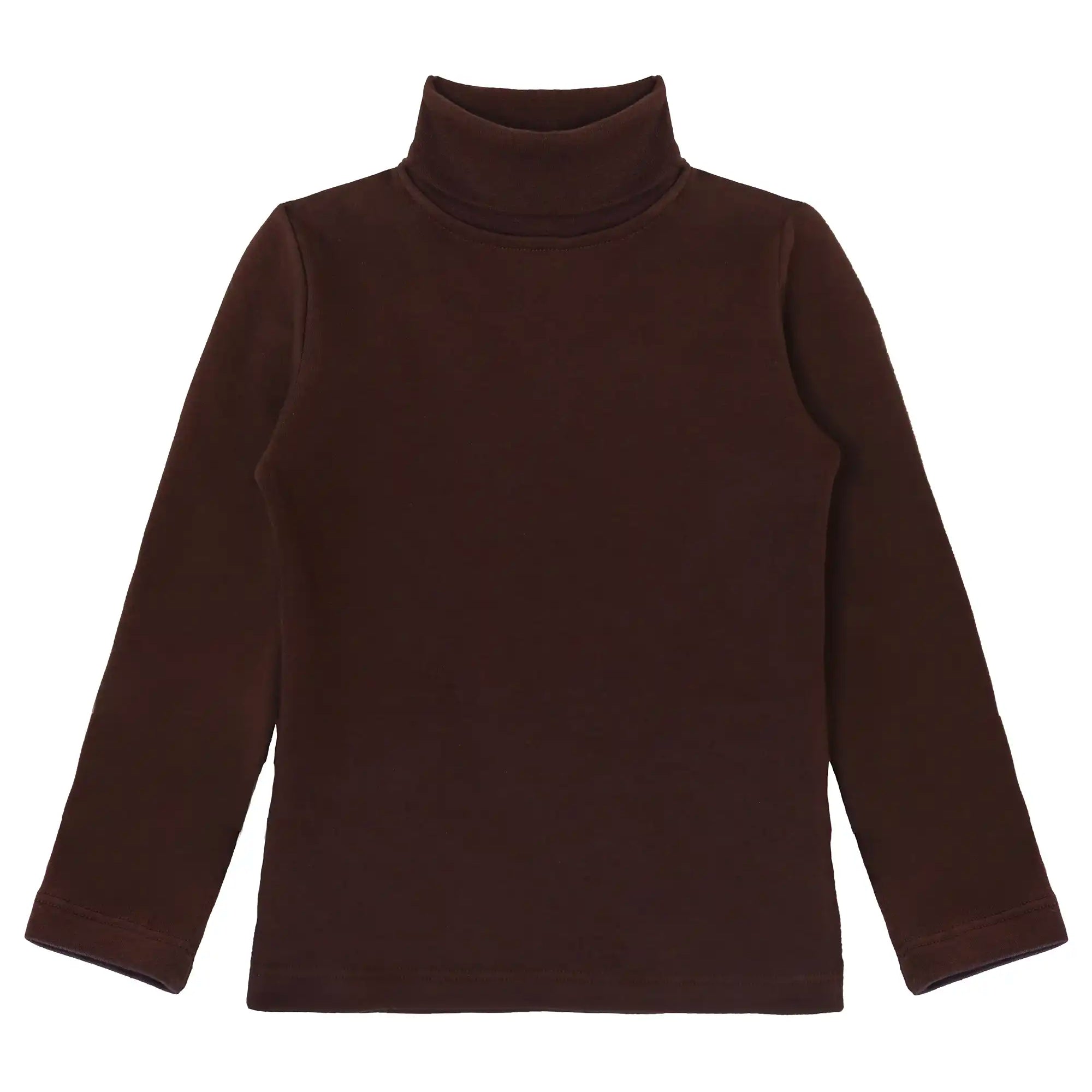 Girls' Basic Long Sleeve Turtleneck Cotton T-Shirt