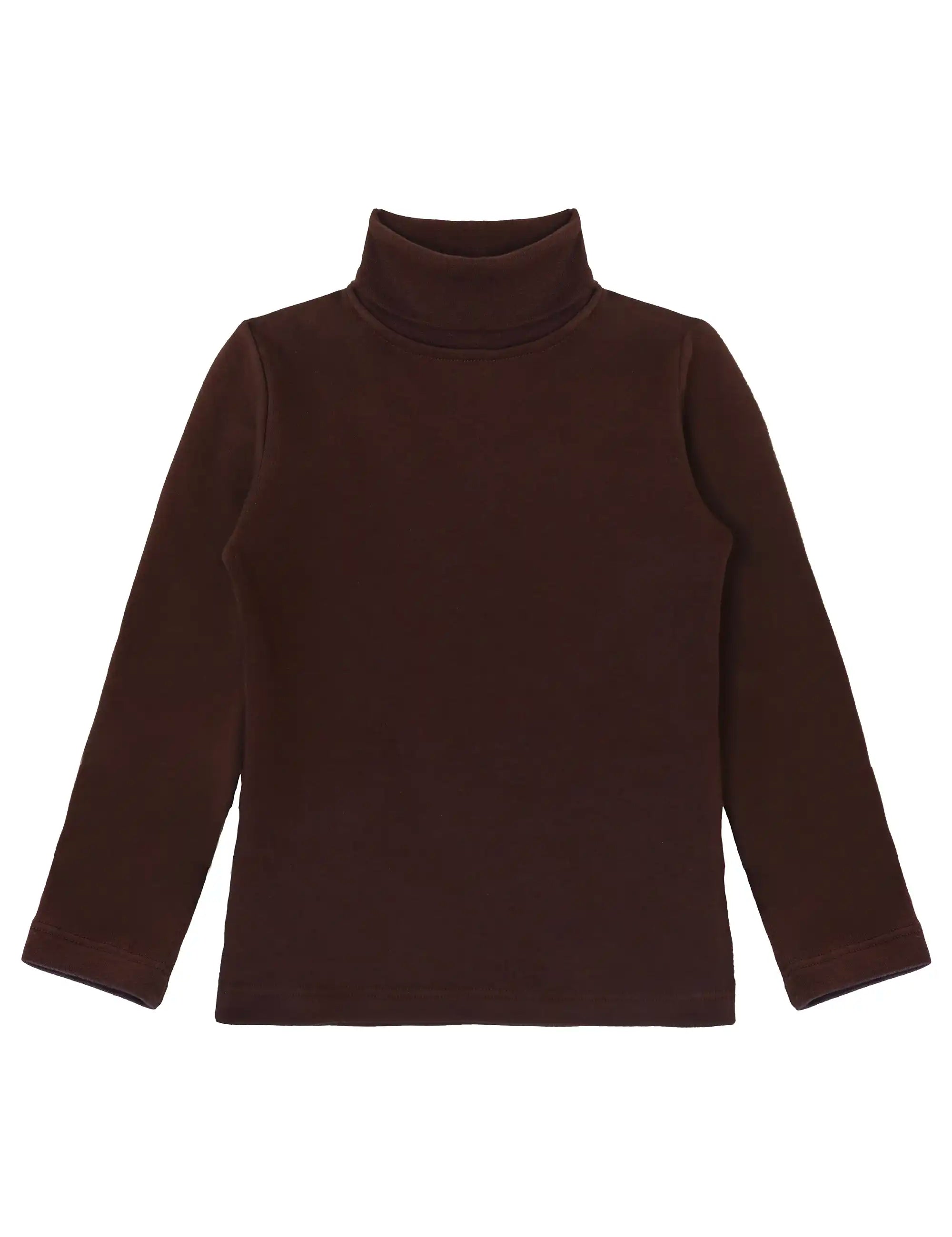 Girls' Basic Long Sleeve Turtleneck Cotton T-Shirt