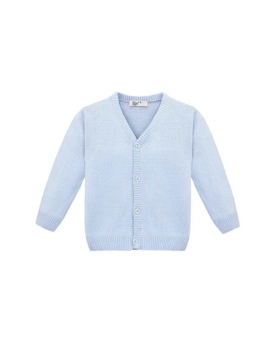V-Neck Cardigan Sweater for Boys - Featuring Button Closure, Toddler to Youth