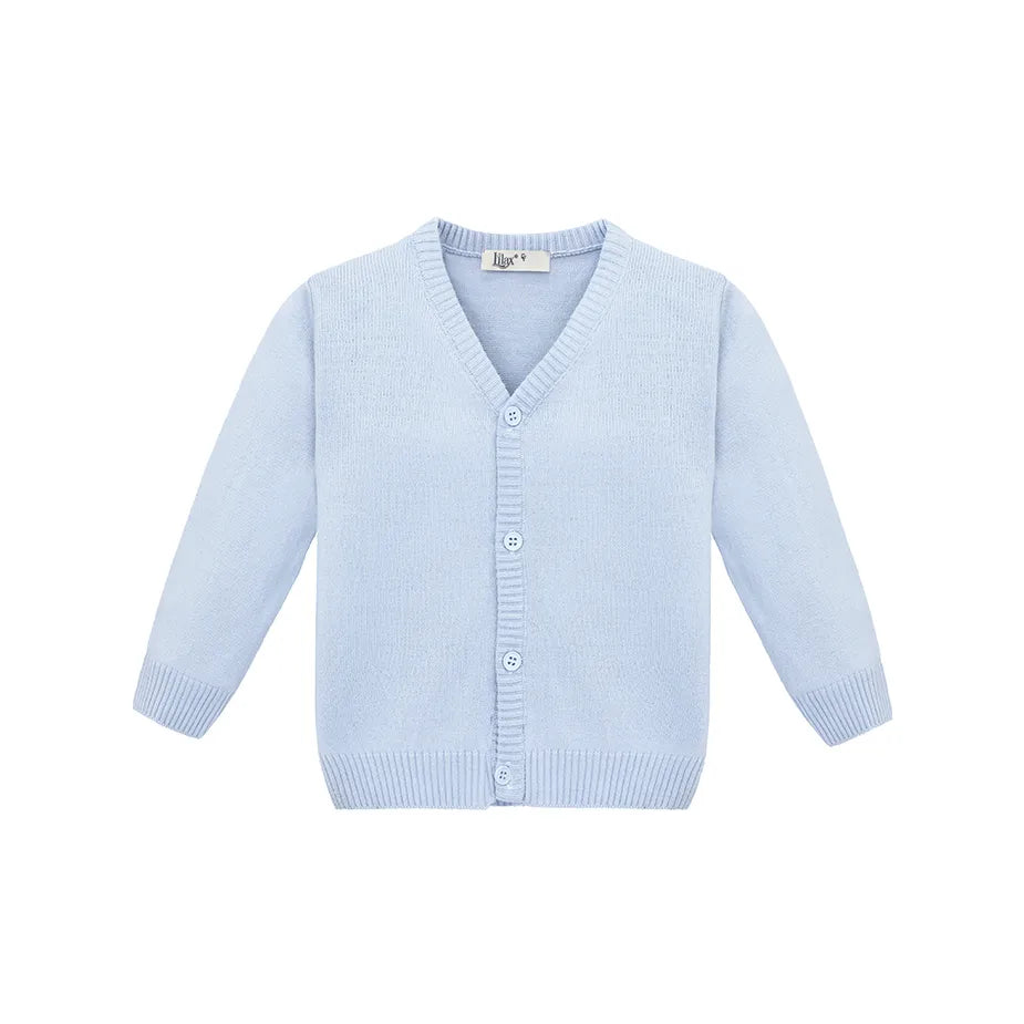 V-Neck Cardigan Sweater for Boys - Featuring Button Closure, Toddler to Youth