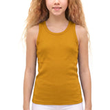 Girls' Soft Solid Cotton Blend Racerback Tank Top