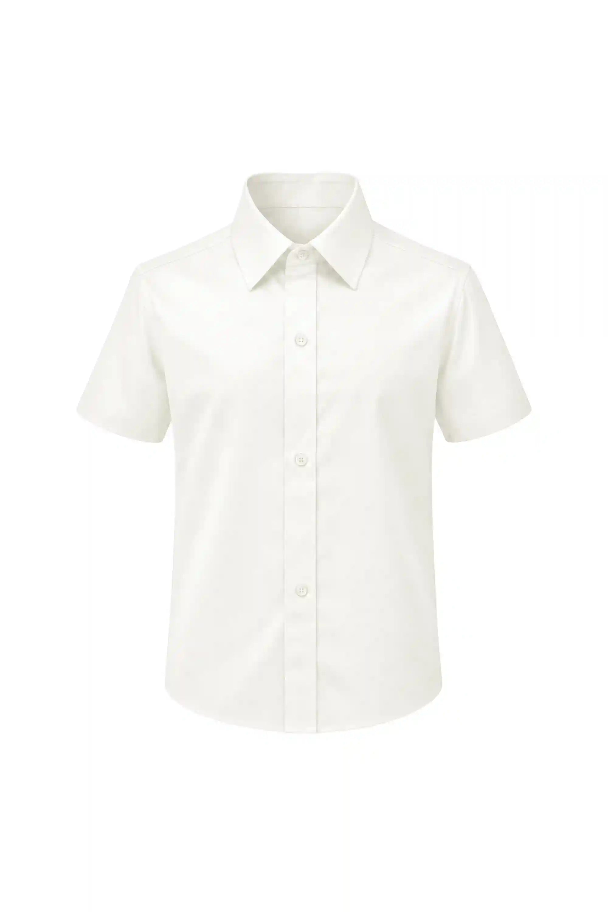 Lilax Boys Classic Short Sleeve Button Down Casual Solid Dress Shirt