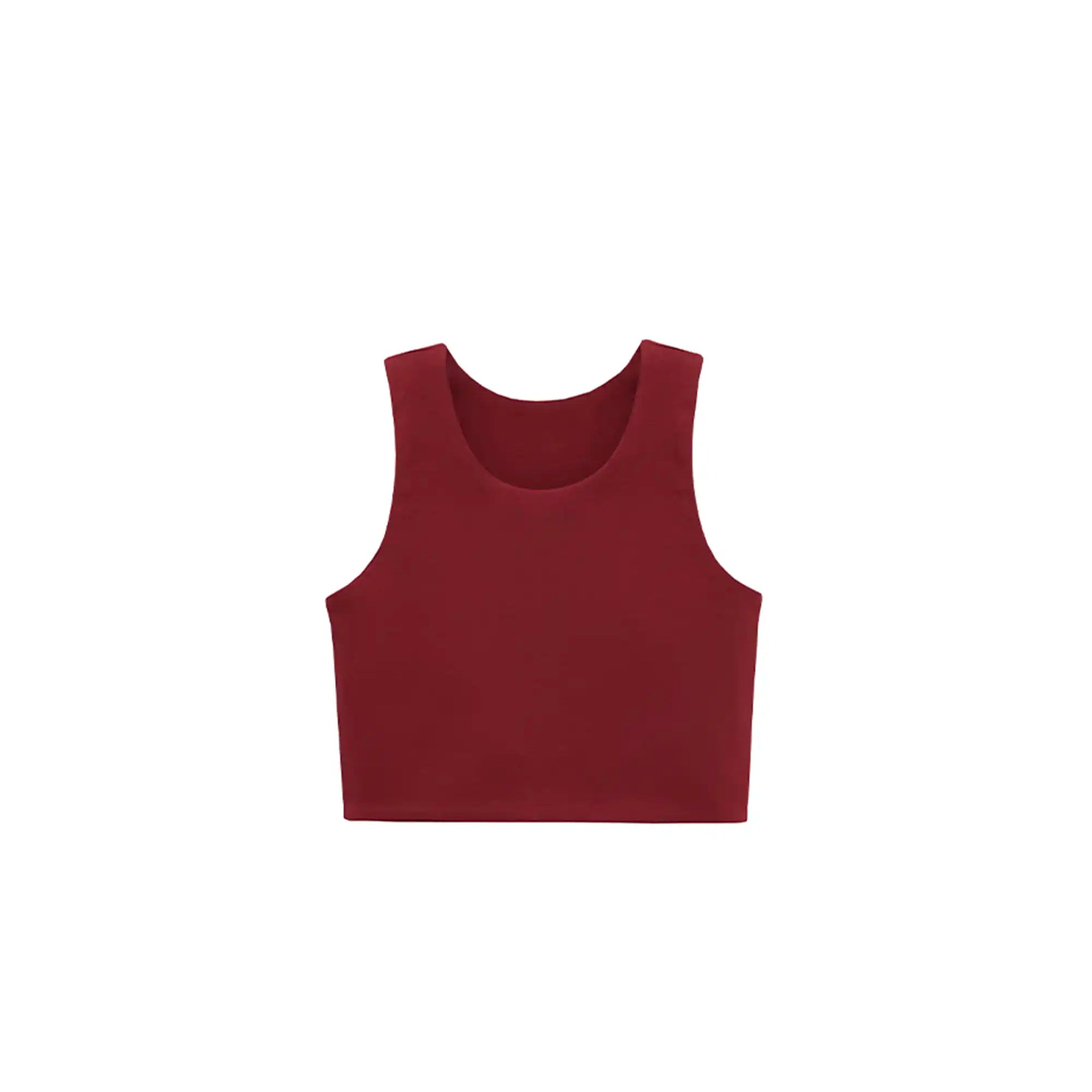 Girls' Double Lined Sleeveless Basic Crop Tank Top