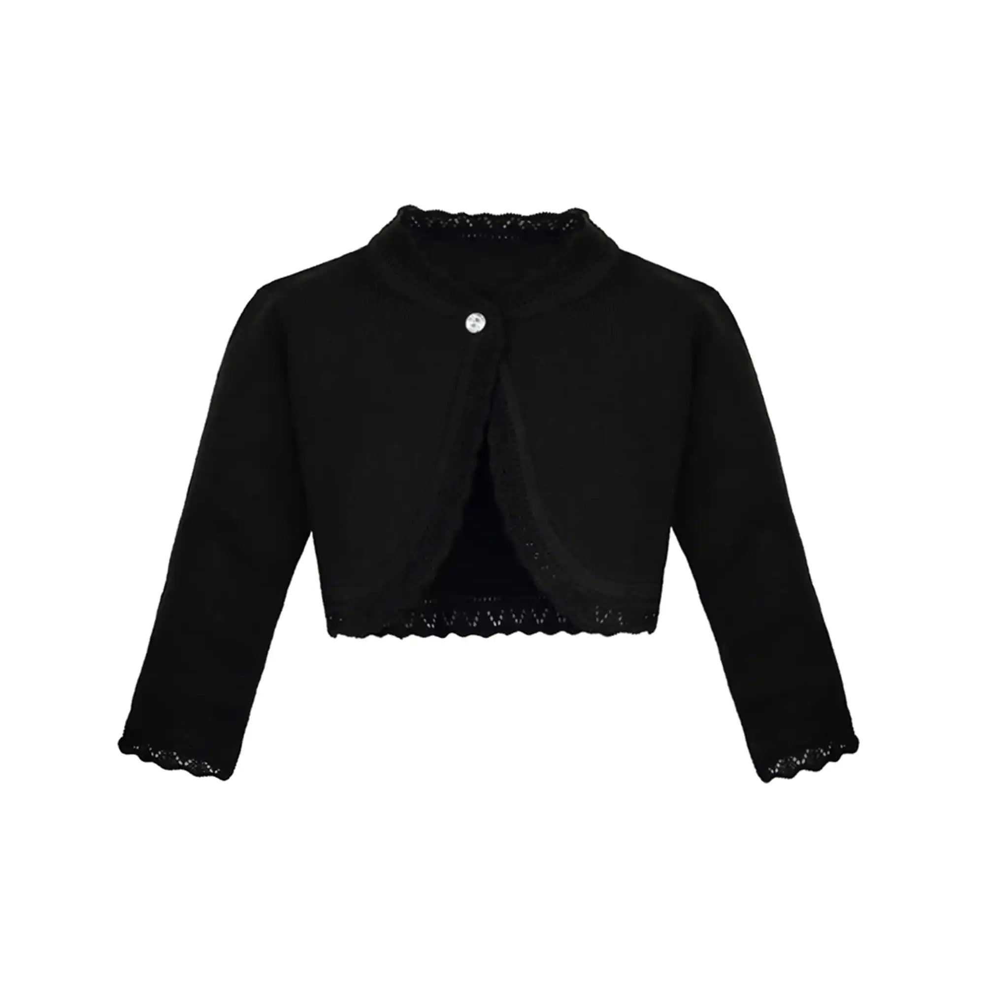 Little Girls' Knit Long Sleeve Button Closure Bolero Cardigan Shrug