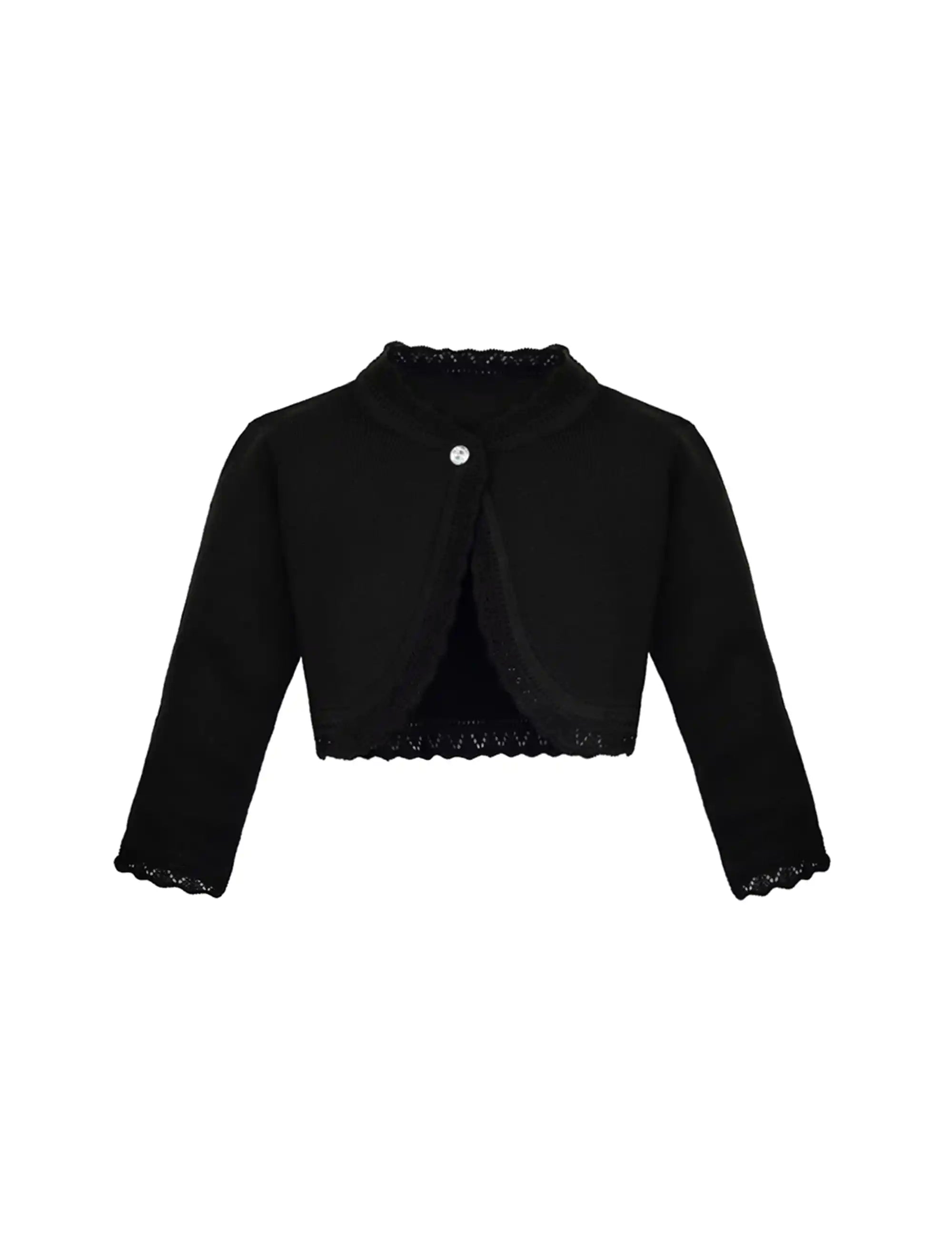 Little Girls' Knit Long Sleeve Button Closure Bolero Cardigan Shrug