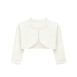 Baby Girls' Long Sleeve Knit Button Closure Bolero Shrug