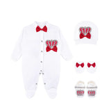 Newborn 4-Piece Jeweled Crown Layette Set