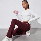 Girls Flare Leggings Dance Bottoms High Waisted Bootcut Yoga Pants