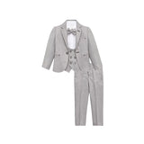 Boys 5-Piece Slim Fit Textured Suit Set