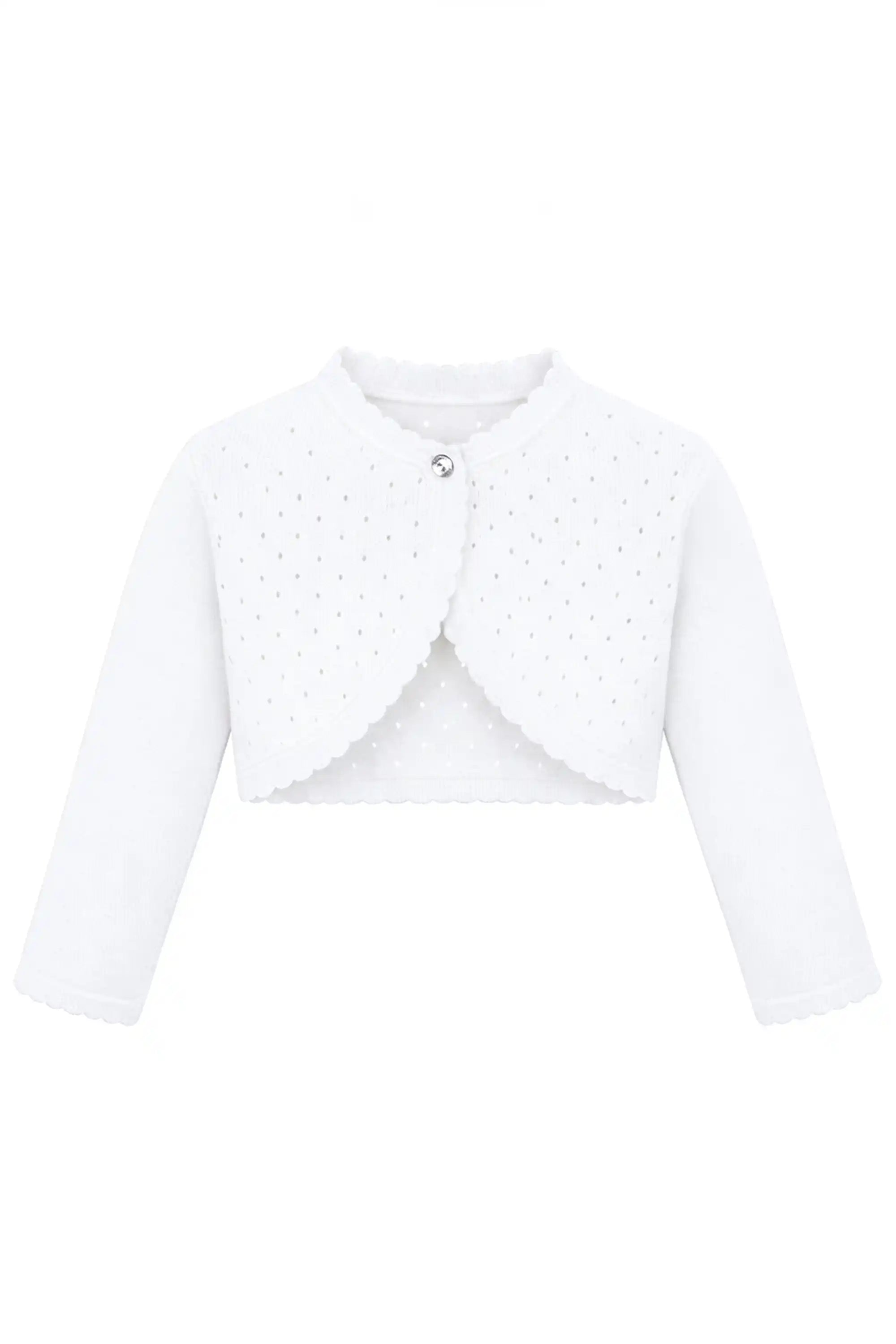 Baby Girls' Long Sleeve Knit One Button Closure Bolero Shrug