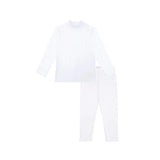 Big Girls Cotton Basic Mock-Neck Shirt & Leggings Set