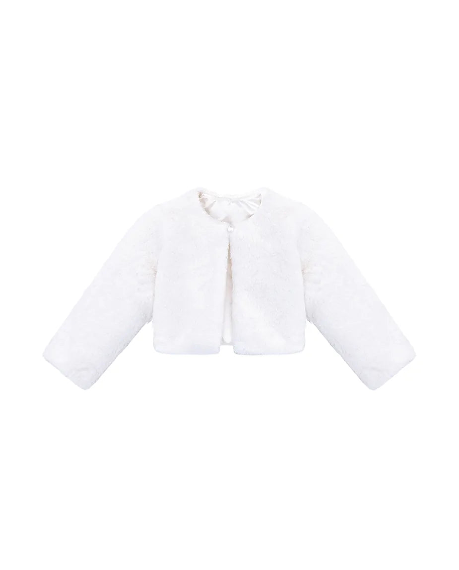 Girls Cozy Long Sleeve Crew Neck Dress Coat