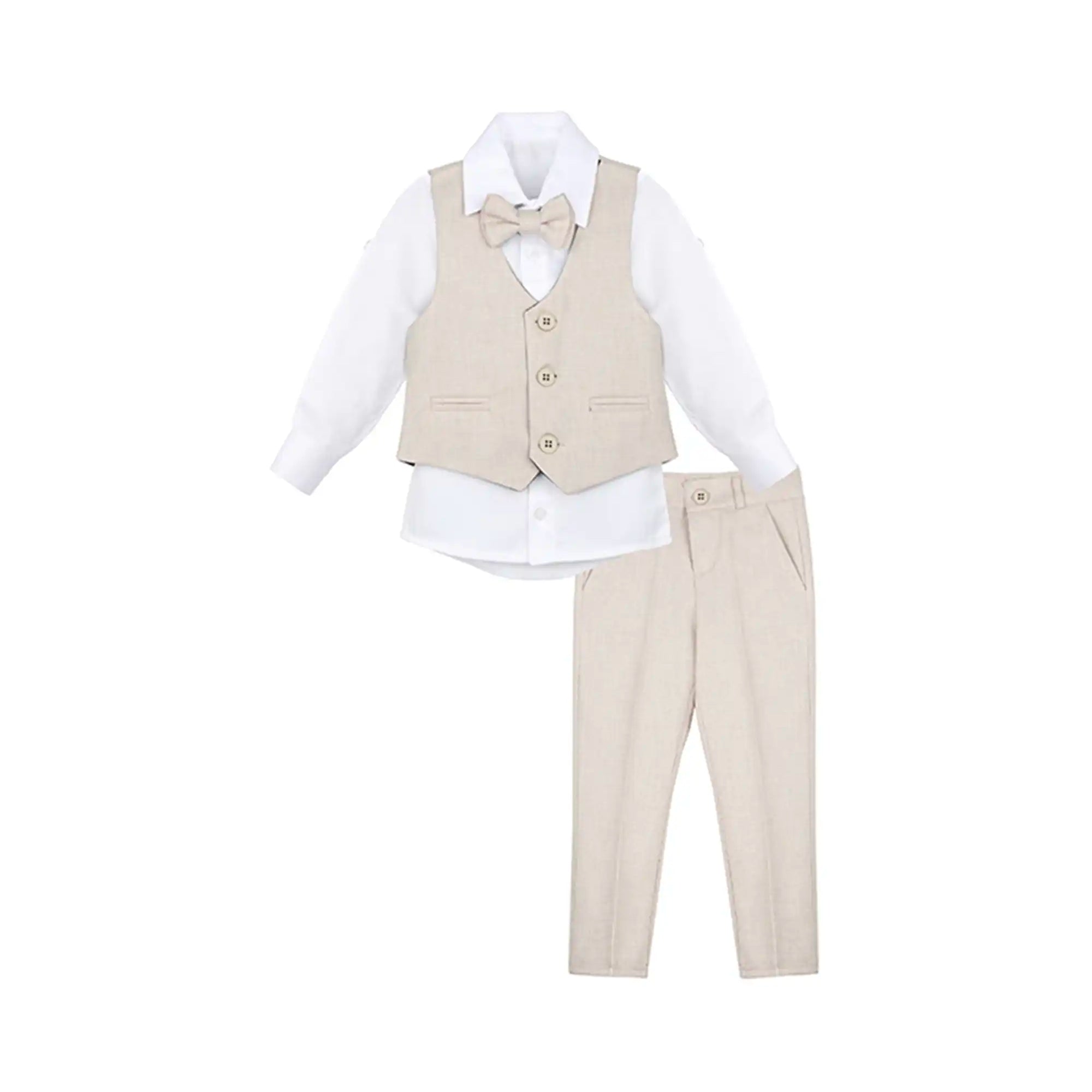 Boys Formal Suit 4 Piece Vest, Pants and Tie Dresswear Suit Set