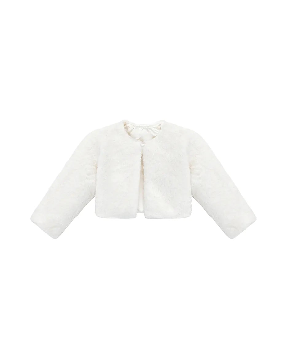 Girls Cozy Long Sleeve Crew Neck Dress Coat