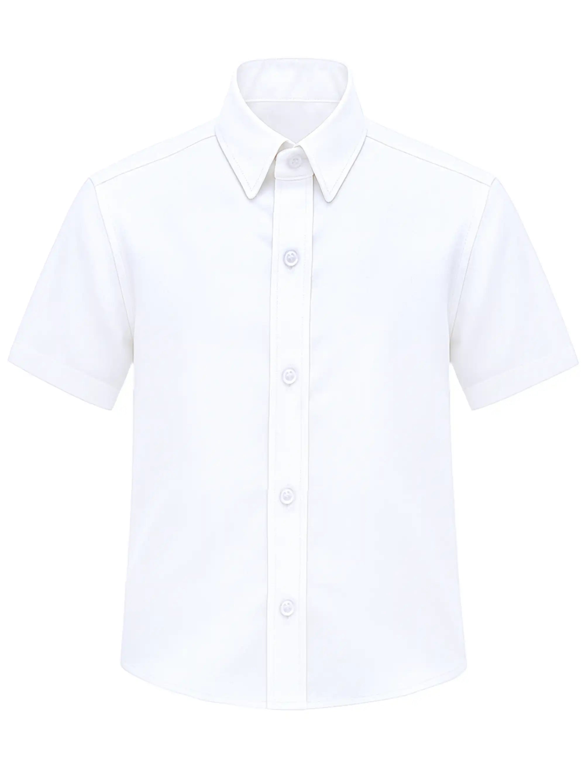 Lilax Boys Classic Short Sleeve Button Down Casual Solid Dress Shirt