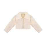 Girls Buttoned Oversize Collared Bolero Shrug