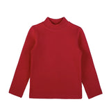Toddler Cotton Long Sleeve Basic Mock-Neck T-Shirt