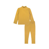 Big Girls Cotton Basic Mock-Neck Shirt & Leggings Set