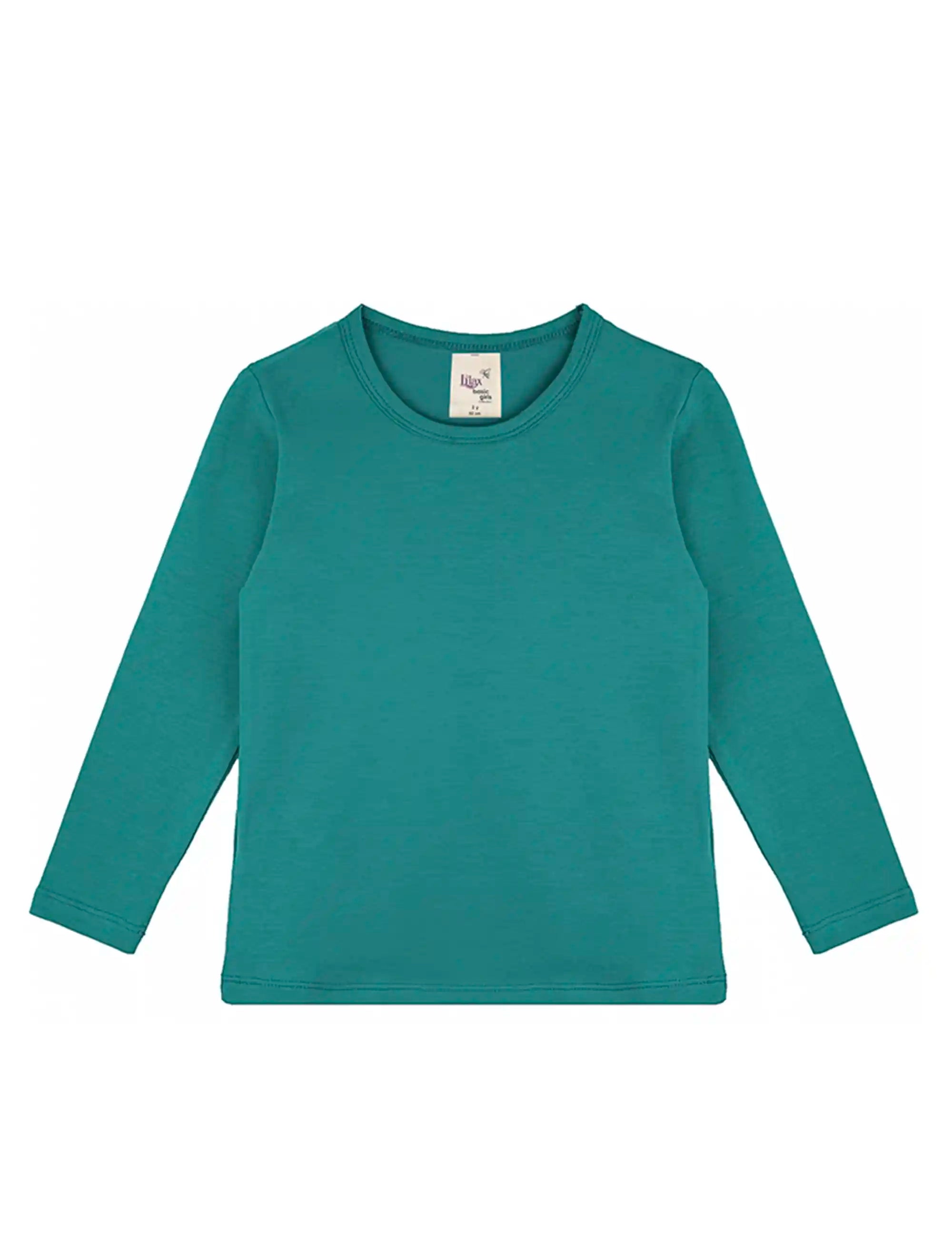 Girls' Basic Crewneck Long Sleeve Cotton T-Shirt / 11-12 Years