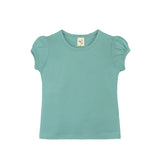 Girls' Basic Cotton T-Shirt  Short Puff Sleeve Crewneck / Toddler