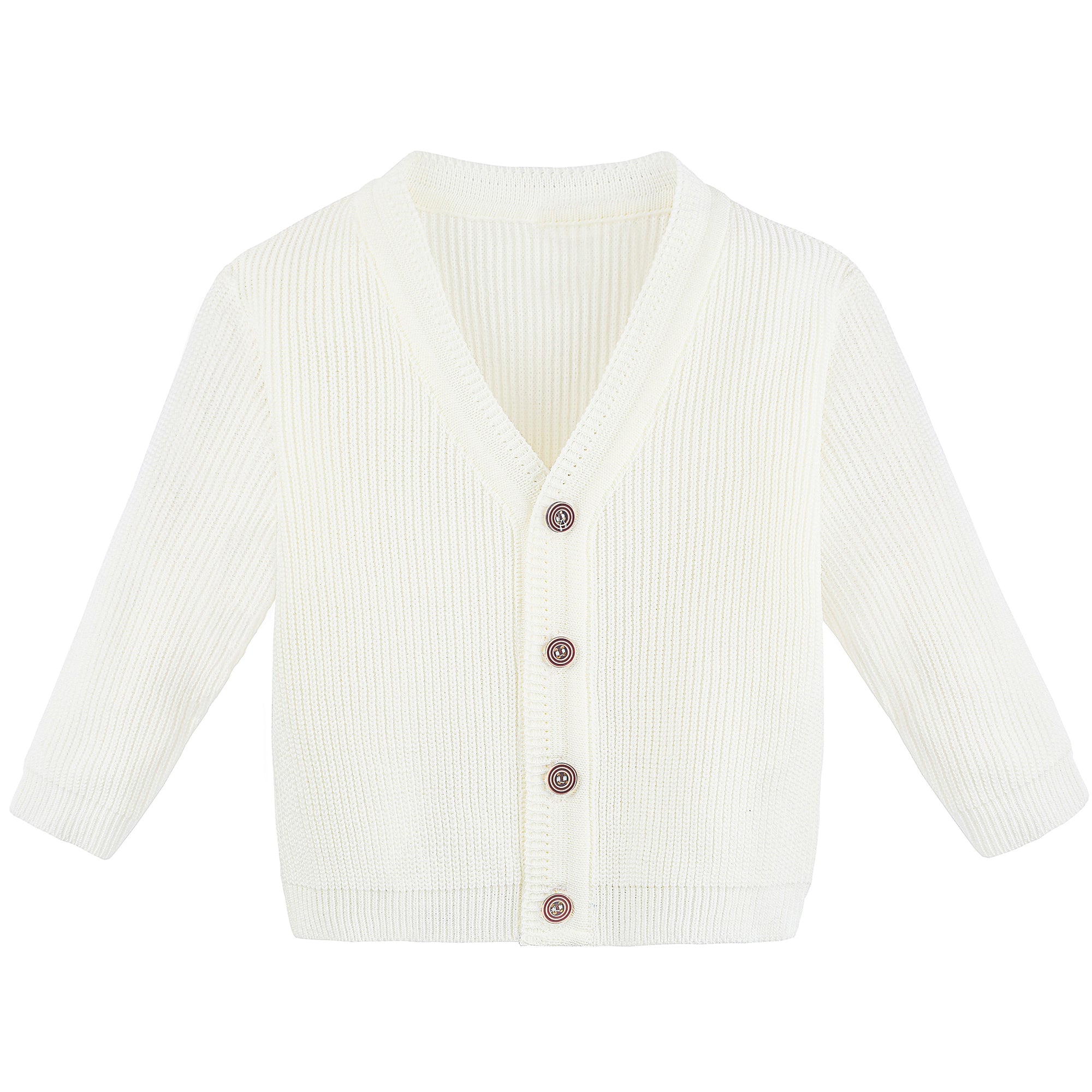 Boys' ribbed knit v-neck four buttoned cardigan; perfect for baby boy clothes & christmas gift ideas