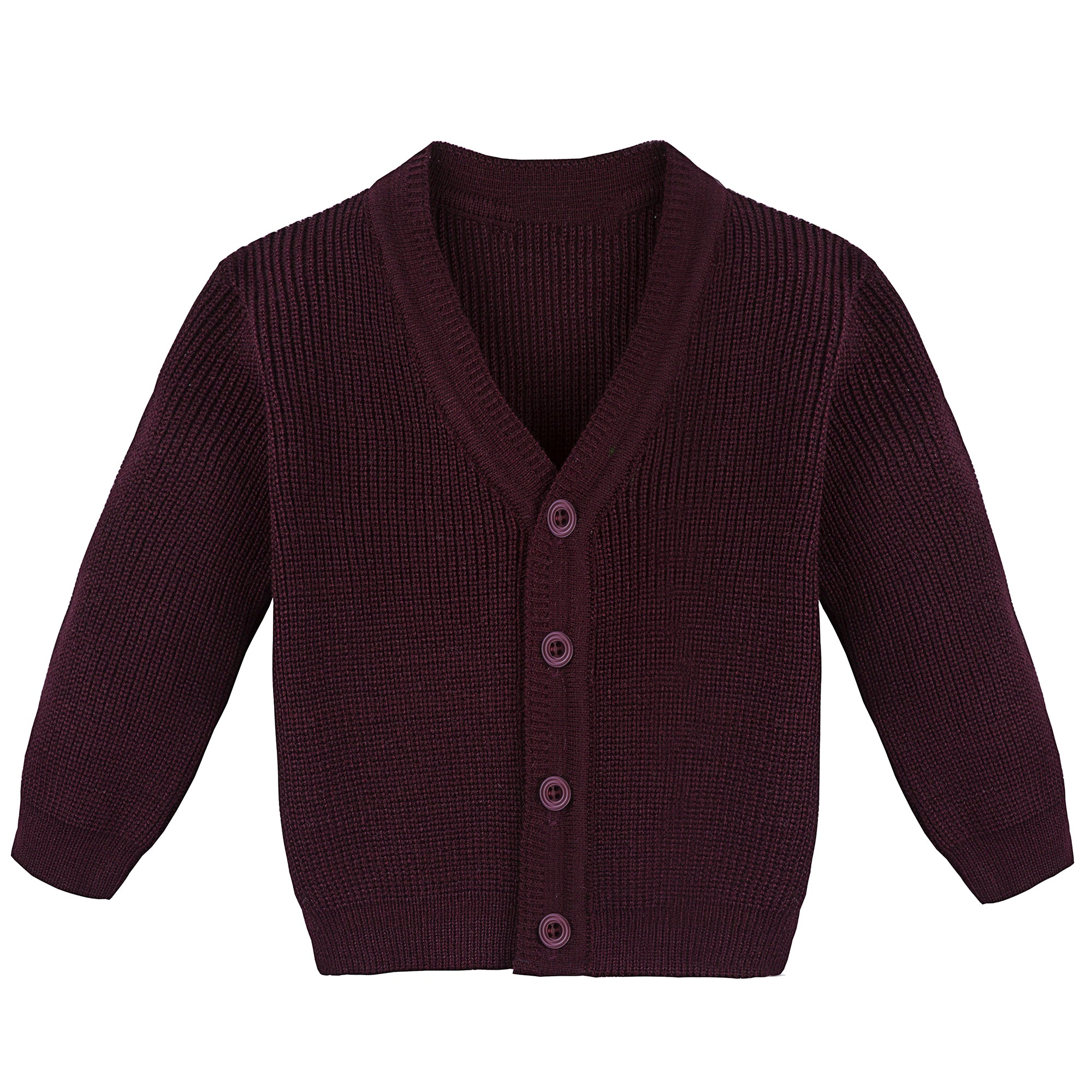 Boys' ribbed knit v-neck four buttoned cardigan; perfect for baby boy clothes & christmas gift ideas