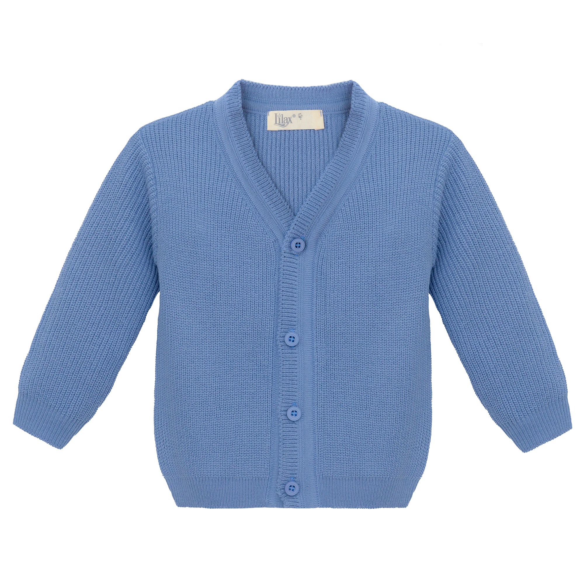 Boys' ribbed knit v-neck four buttoned cardigan; perfect for baby boy clothes & christmas gift ideas