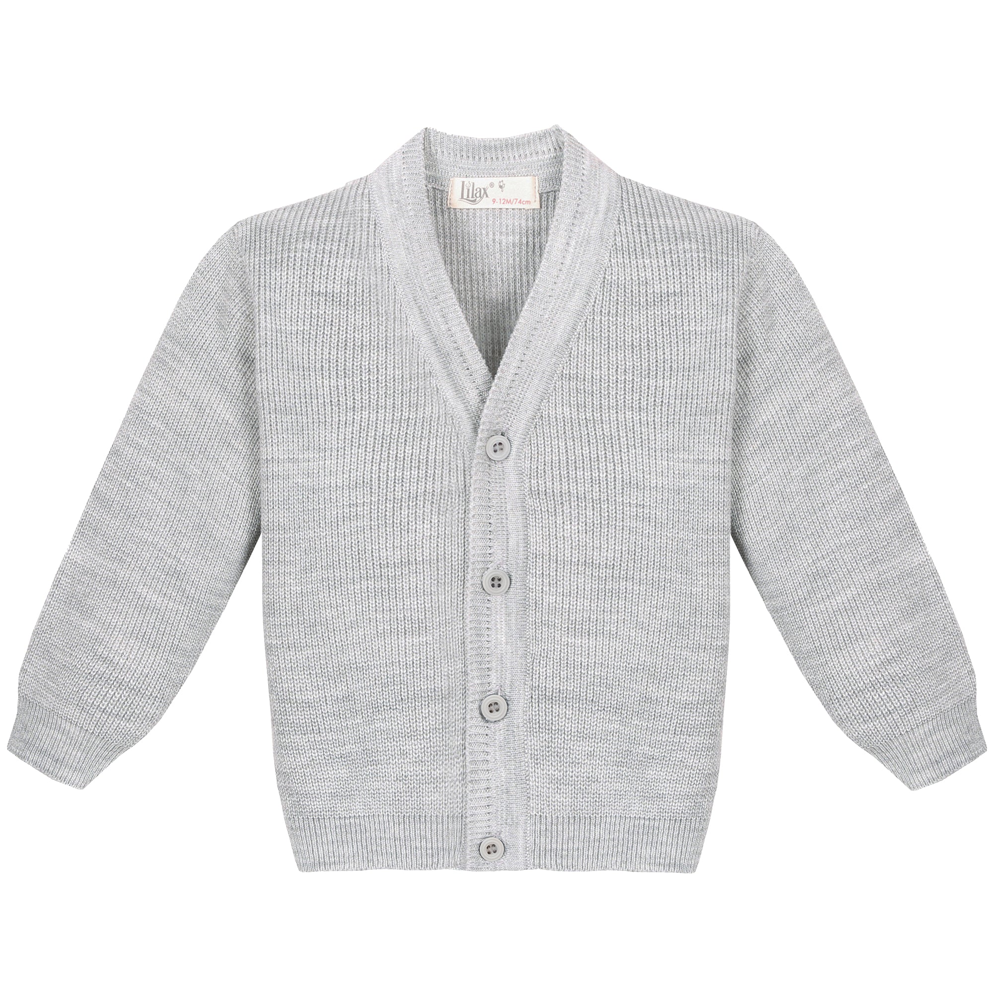Boys' ribbed knit v-neck four buttoned cardigan; perfect for baby boy clothes & christmas gift ideas