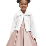 Girls Faux Fur Bolero Oversized Collar Jacket