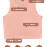 Girls' Double Lined Sleeveless Basic Crop Tank Top