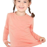 Lilax Girls' Basic Long Sleeve Round Neck Cotton T-Shirt